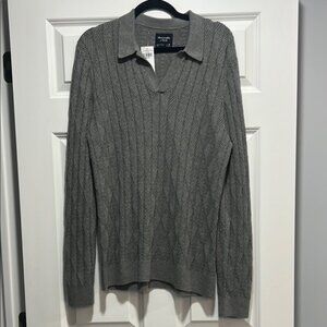 NWT Abercrombie Gray Cable Knit Men's Sweater